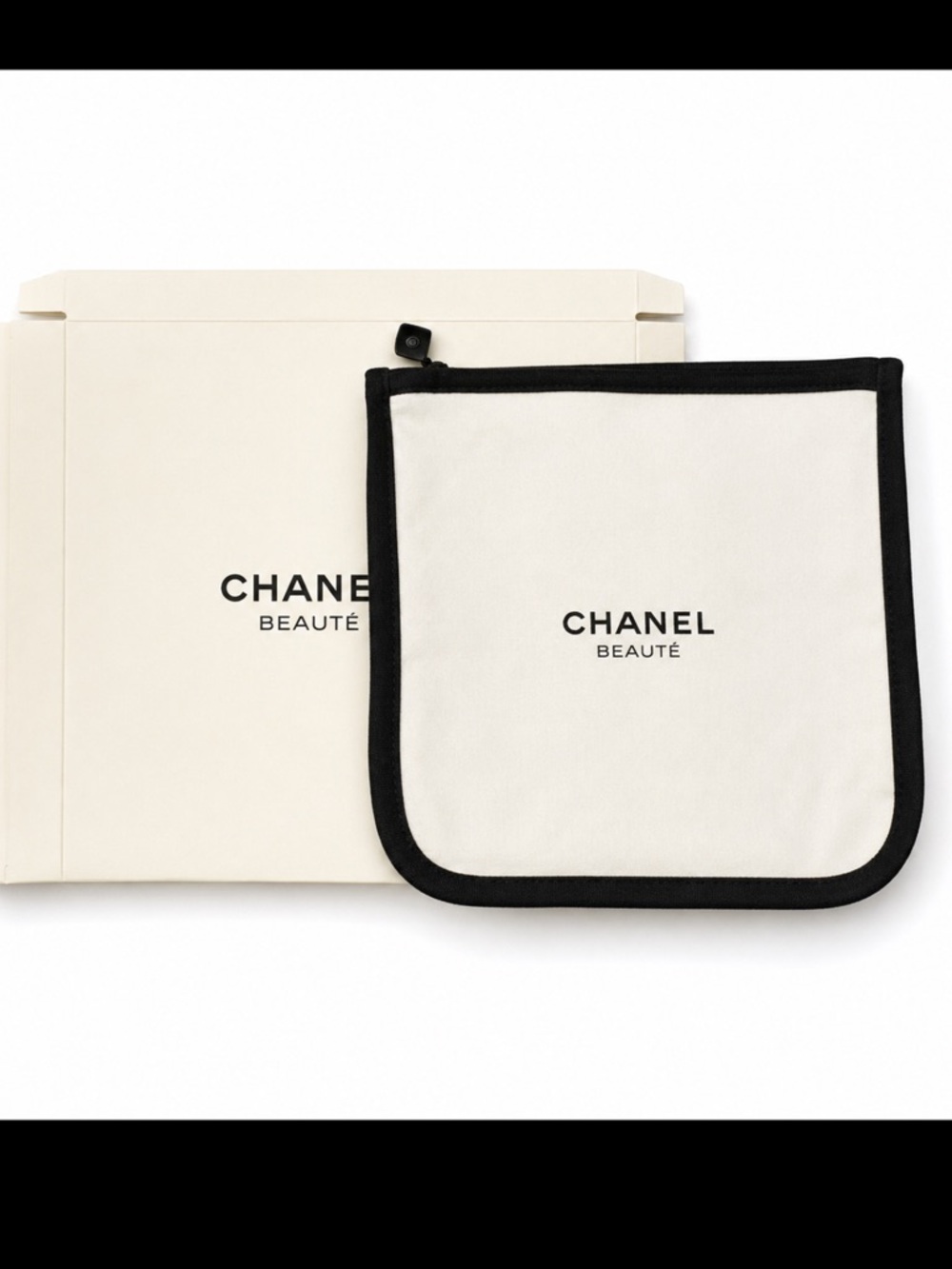 Chanel Beauté Black and White Cosmetic Pouch